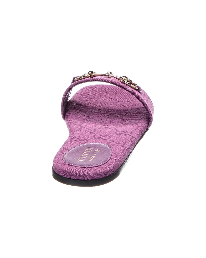 Gucci Horsebit Gg Canvas Sandal