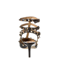 Valentino Rockstud Caged 65 Grainy Leather Ankle Strap Pump