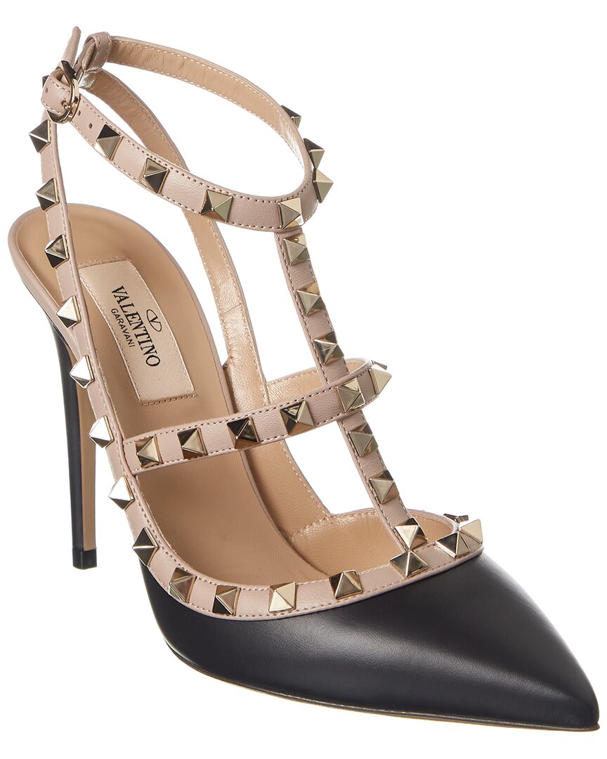 Valentino Rockstud Caged 100 Leather Pump Black