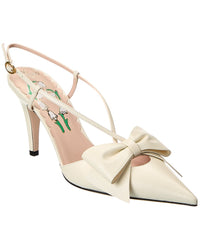 Valentino Bowow 85 Leather Slingback Pump