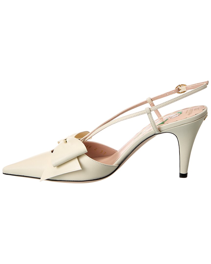 Valentino Bowow 85 Leather Slingback Pump