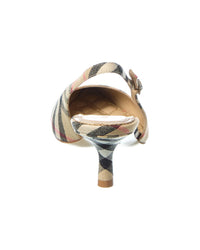 Burberry Burberry Dame Check Linen Slingback Pump
