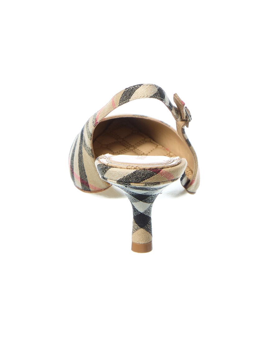Burberry Burberry Dame Check Linen Slingback Pump