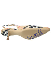 Burberry Burberry Dame Check Linen Slingback Pump