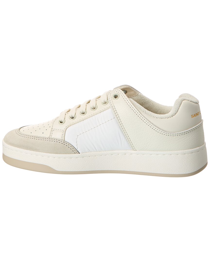 【送料込】Saint Laurent_SL/61 suede-trimmed leather sneakers 0400018769968_BLANCOPTIQUEPARI