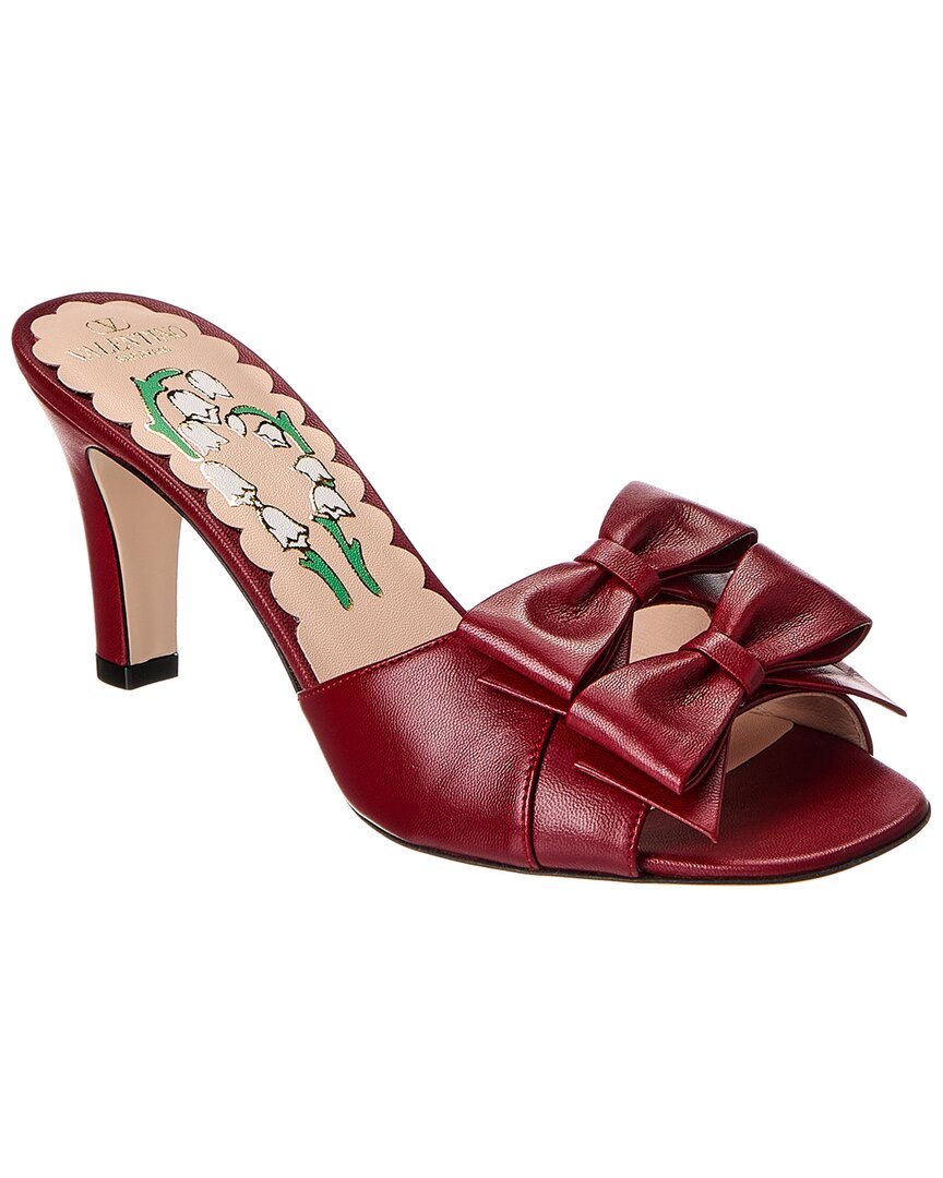 Valentino Bowow 75 Leather Sandal Red