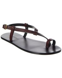 Saint Laurent Culver Leather Sandal Brown Multi
