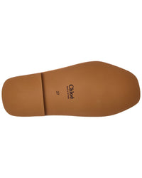 Chloé Woody Logo Linen Slides