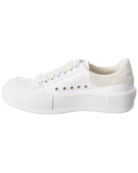 Alexander Mcqueen Deck Plimsoll Canvas & Suede Sneaker