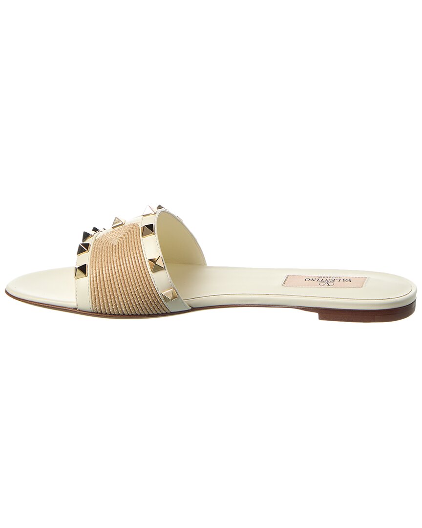 Valentino Rockstud Leather-Trim Sandal