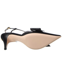 Valentino Bowow 85 Leather Slingback Pump