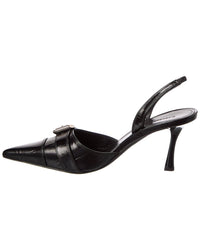 Givenchy Voyou Croc-Embossed Slingback Pump, 38, Black