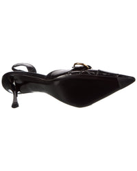 Givenchy Voyou Croc-Embossed Slingback Pump, 38, Black