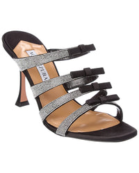 Aquazzura Tali 85 Satin Sandal Black