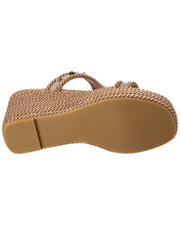 Valentino Rockstud 90 Leather & Rope Wedge Sandal