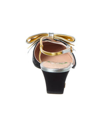 Valentino Bowow 45 Grosgrain & Leather Slingback Pump