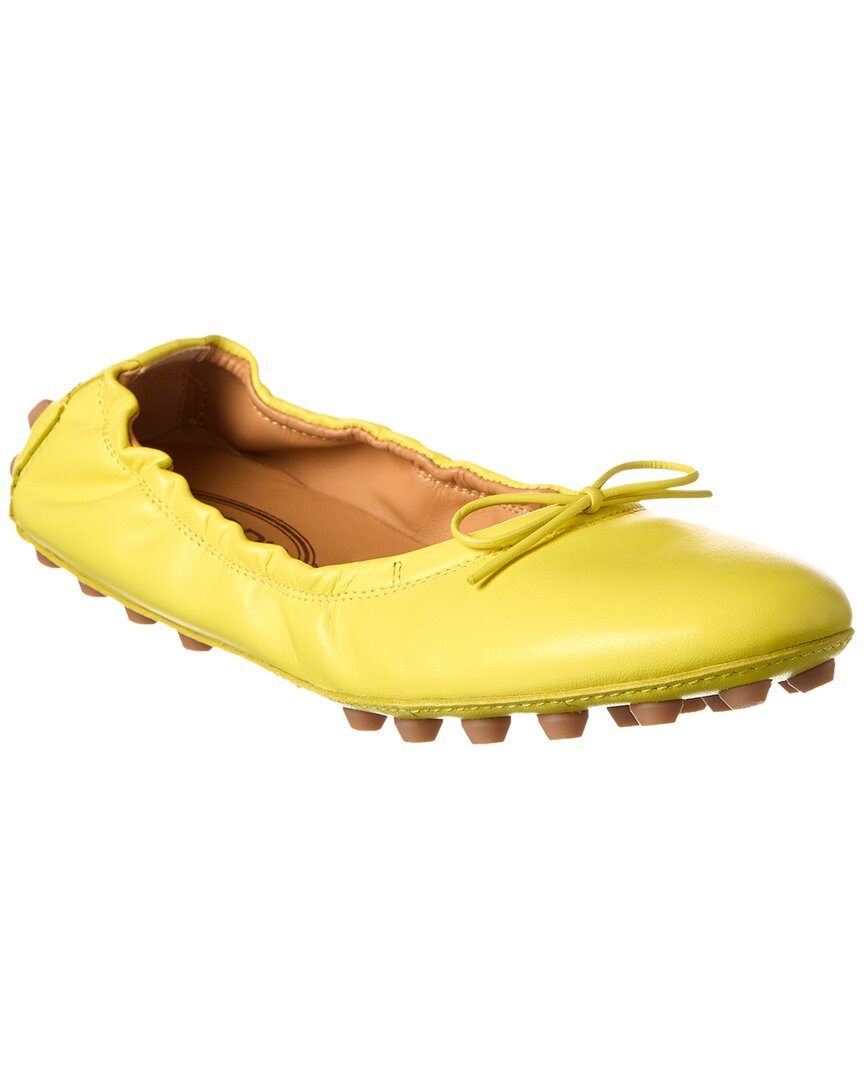 Tods Bubble Leather Ballerina Flat