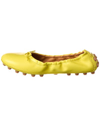 Tods Bubble Leather Ballerina Flat