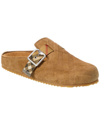 Burberry Burberry Check Urchin Suede Mule