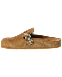 Burberry Burberry Check Urchin Suede Mule