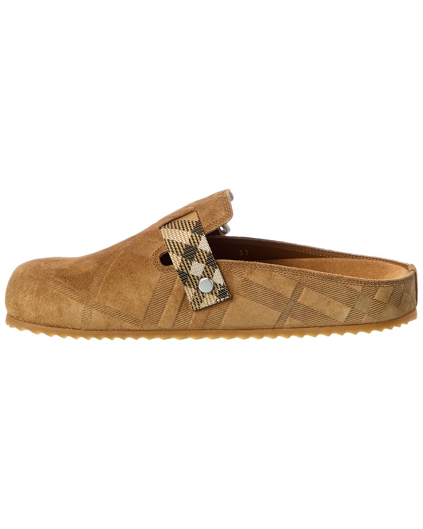 Burberry Burberry Check Urchin Suede Mule