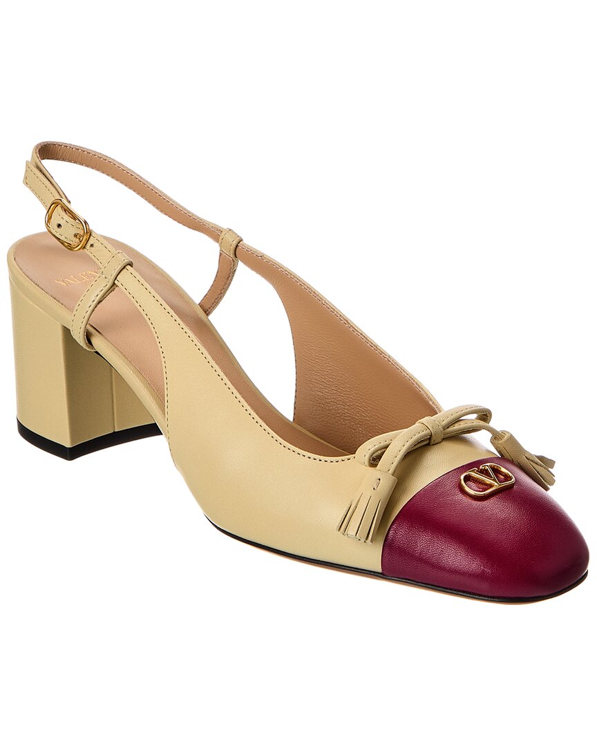 Valentino Bow 60 Leather Slingback Pump