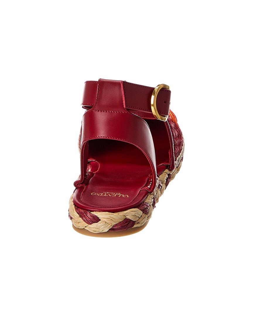 Valentino Straw & Leather Espadrille