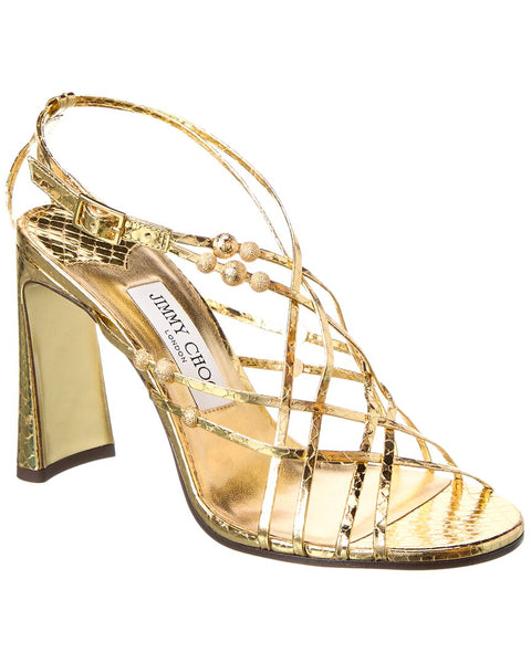 【中古】 She’s on Fire CubanHeels Jimmy Choo Felice 95 Leather Sandal – Bluefly