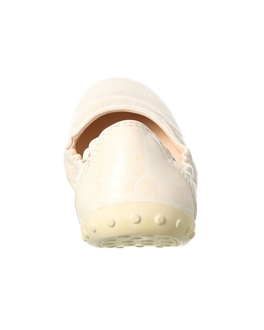 Tod’S Croc-Embossed Leather Flat