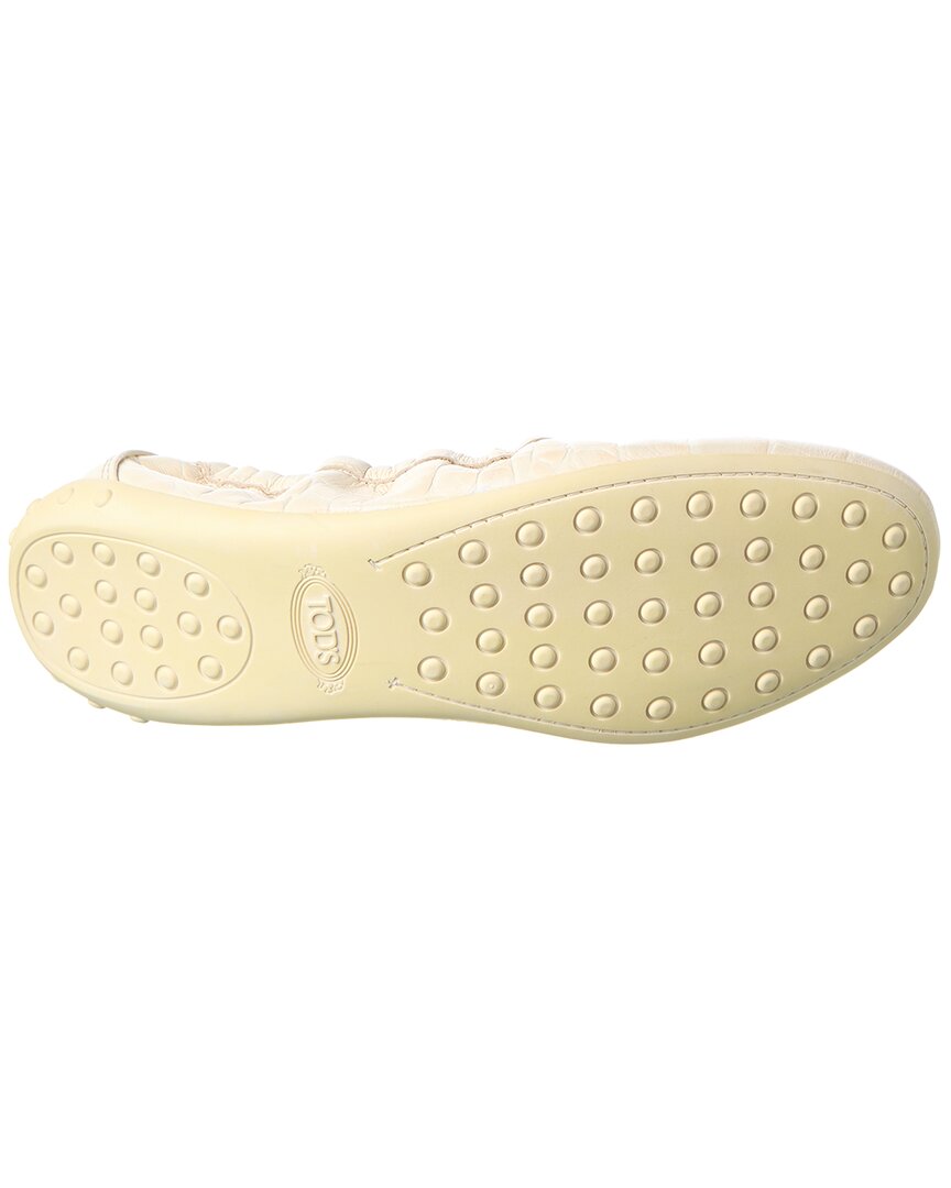 Tod’S Croc-Embossed Leather Flat
