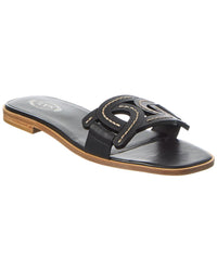 TOD's Tod's Logo Leather Flat Sandal