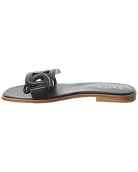 TOD's Tod's Logo Leather Flat Sandal