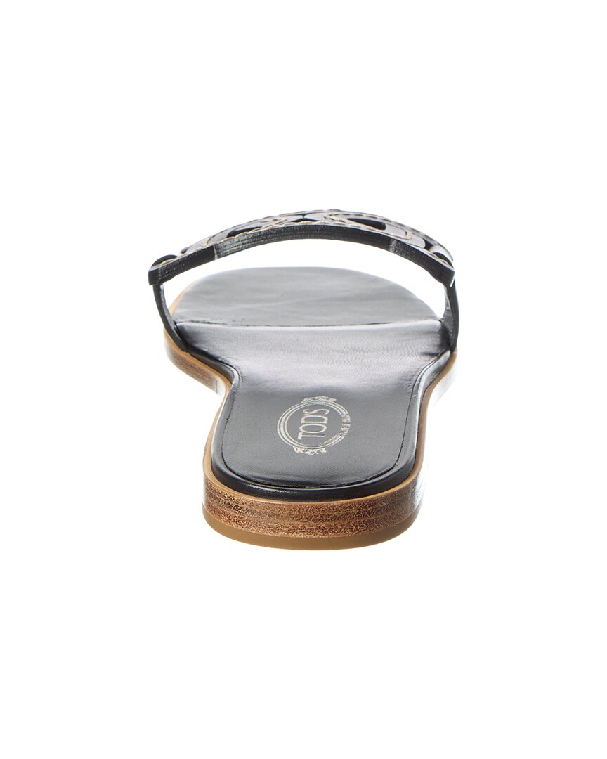 TOD's Tod's Logo Leather Flat Sandal