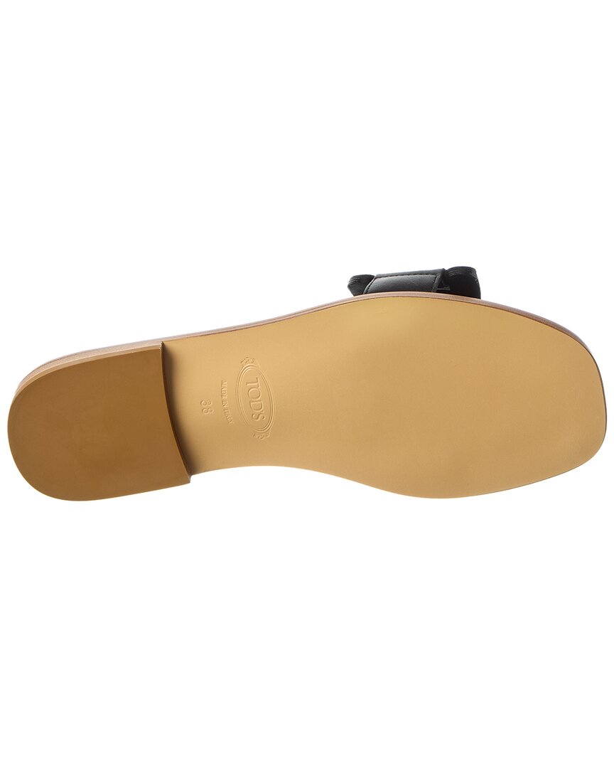 TOD's Tod's Logo Leather Flat Sandal