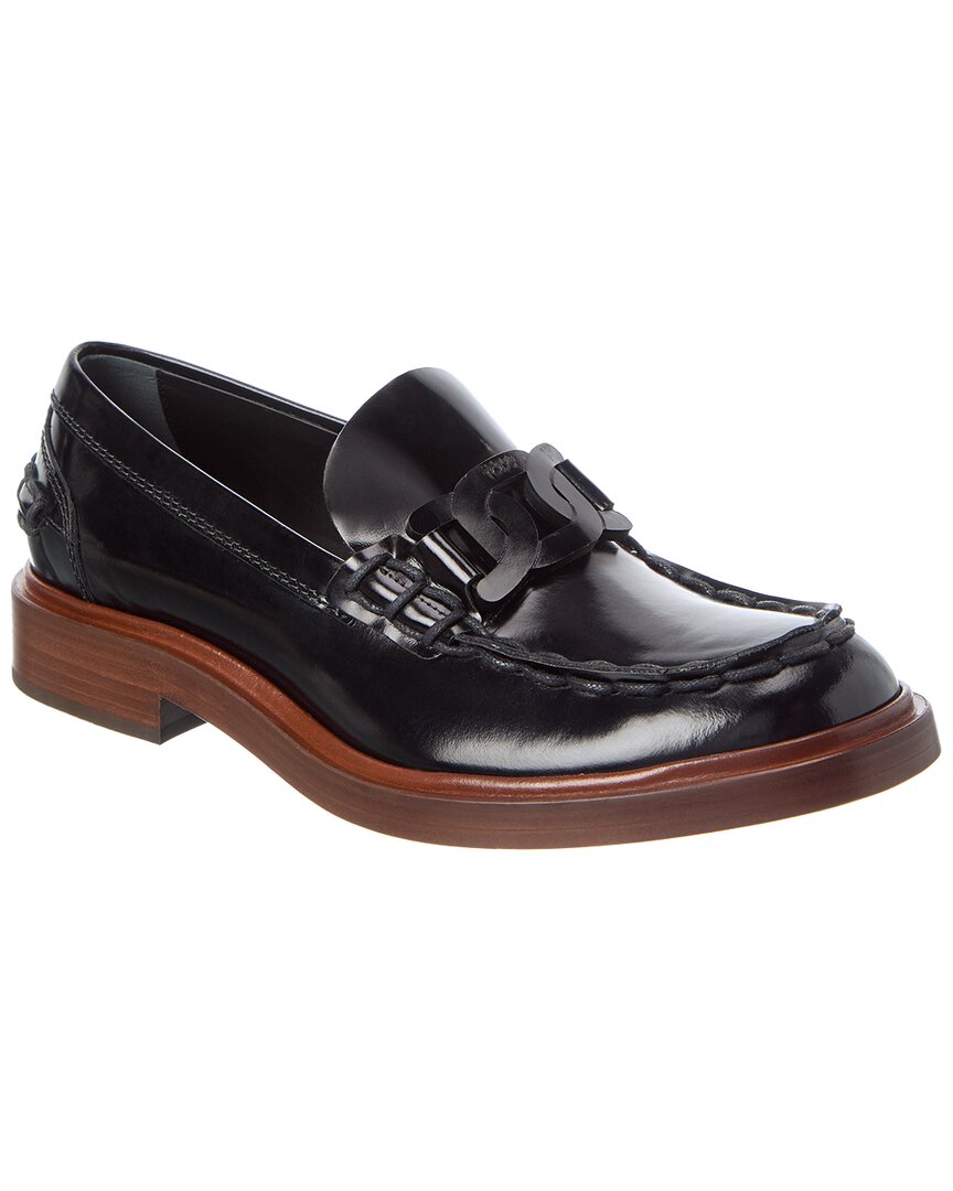 TOD's Tod’S Leather Loafer, 37.5, Black