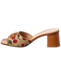 Valentino Vlogo Signature 60 Cherryfic Leather-Trim Sandal