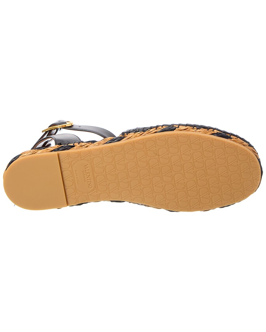 Valentino Straw & Leather Espadrille
