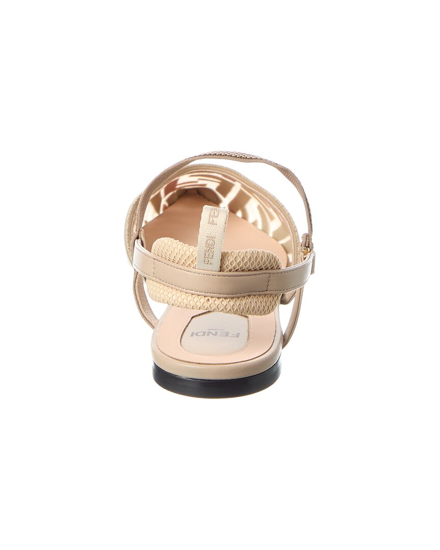 Fendi Colibri Lite Mesh & Leather Slingback Flat