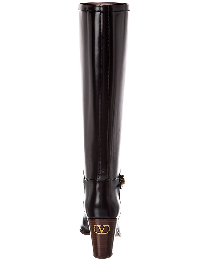 Valentino Pattie 75 Leather Knee-High Boot