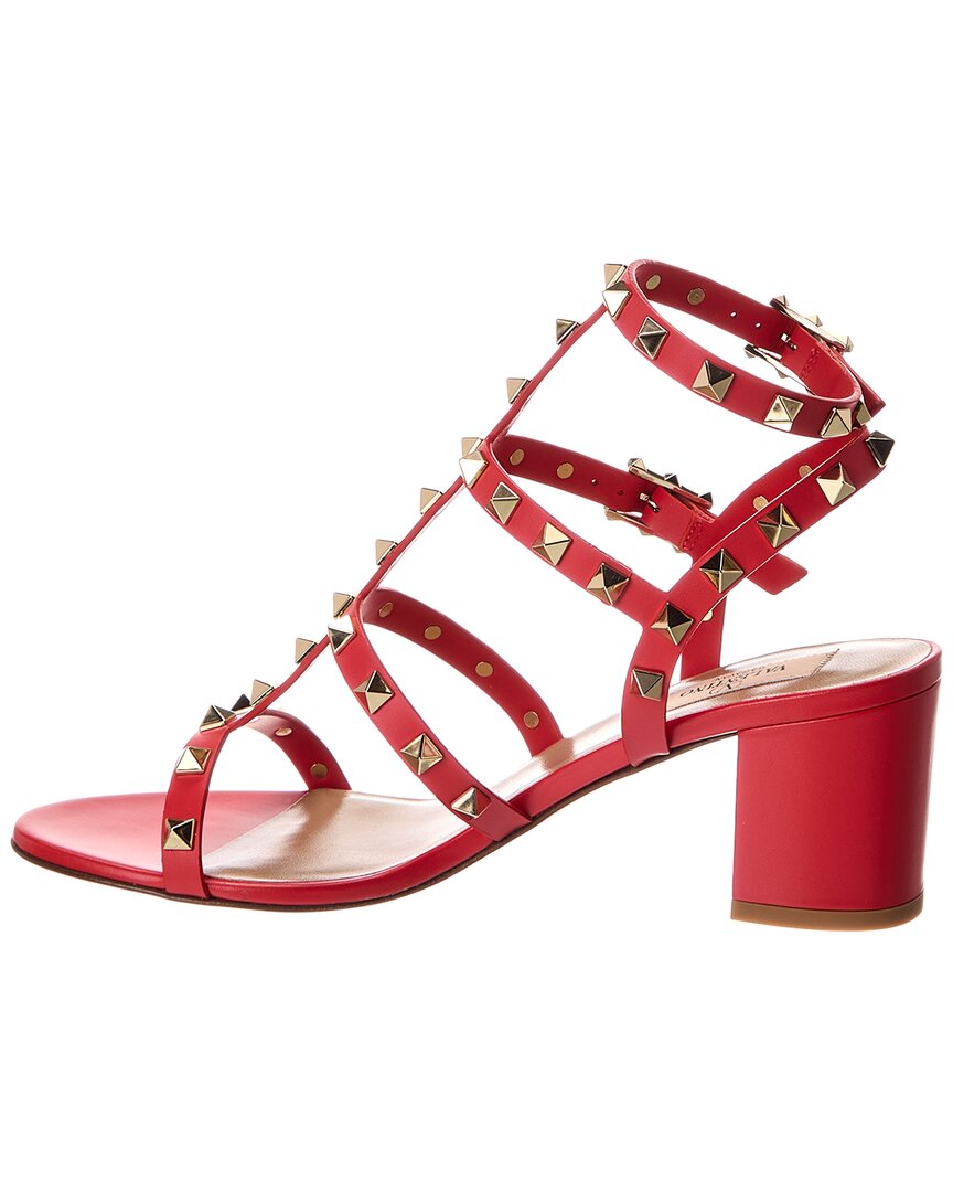 Valentino Rockstud Caged 60 Leather Ankle Strap Sandal