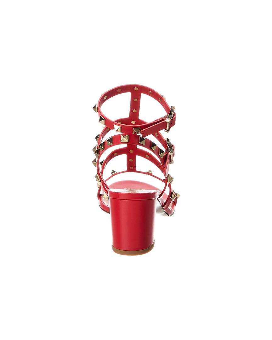 Valentino Rockstud Caged 60 Leather Ankle Strap Sandal