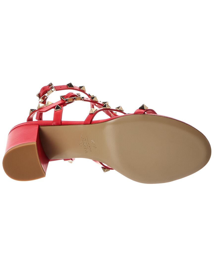 Valentino Rockstud Caged 60 Leather Ankle Strap Sandal