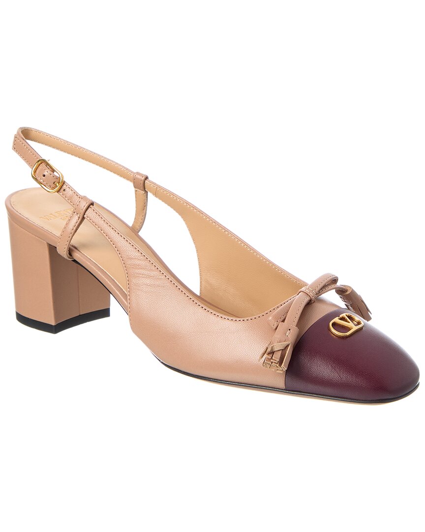 Valentino Bow 60 Leather Slingback Pump