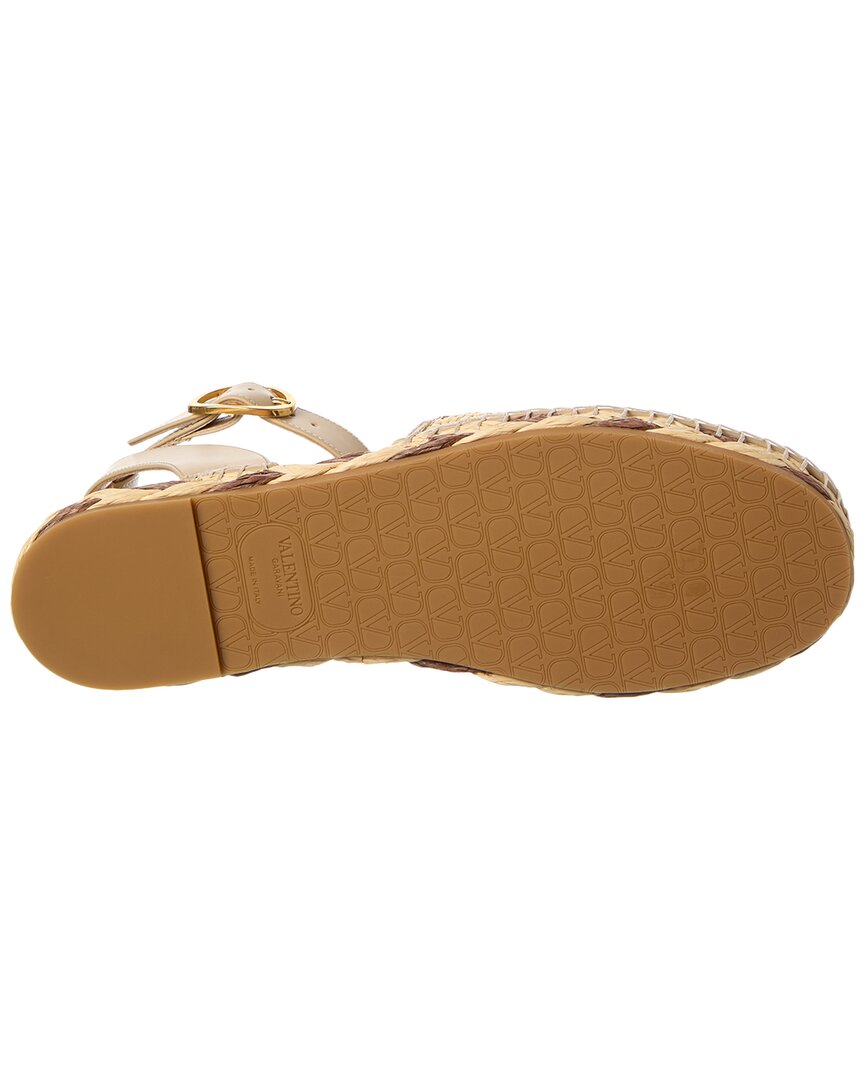Valentino Straw & Leather Espadrille
