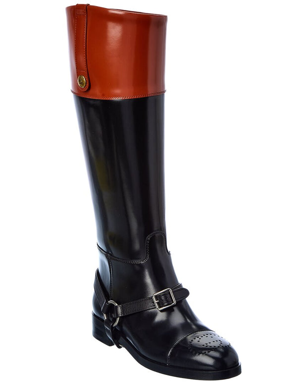 Gucci Harness Leather Knee-High Boot