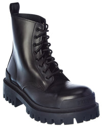 Balenciaga Strike Leather Boot Black