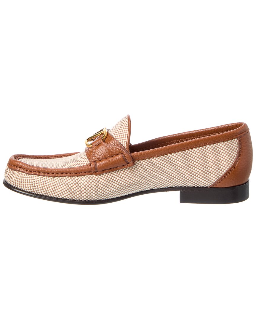 Valentino Vlogo Canvas & Leather Loafer