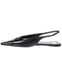 Saint Laurent Babylone Leather Slingback Flat