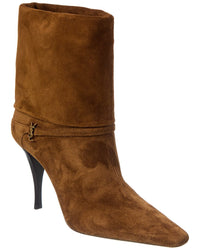 Saint Laurent Saint Laurent Vicky 90 Suede Bootie