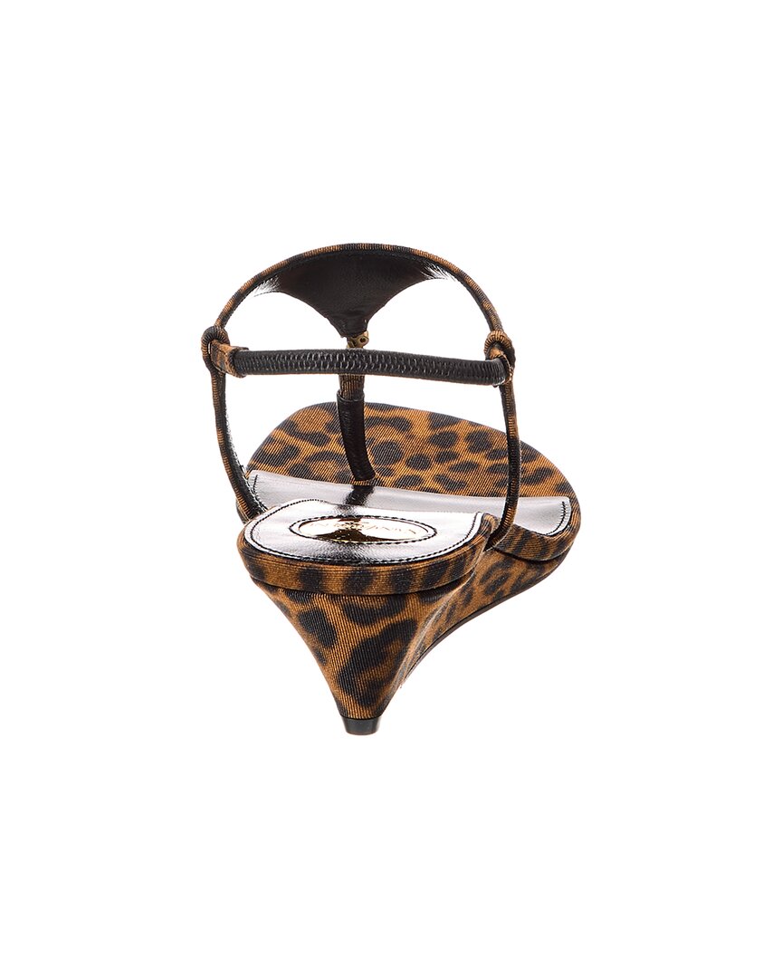 Saint Laurent Cassandra Grosgrain Wedge Sandal